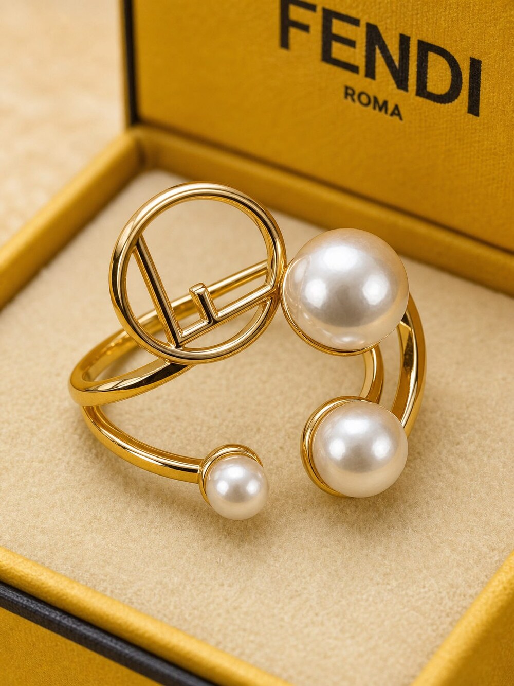 Fendi Modern Designer Ring Style 3 | New with Box - Picture 5 of 9